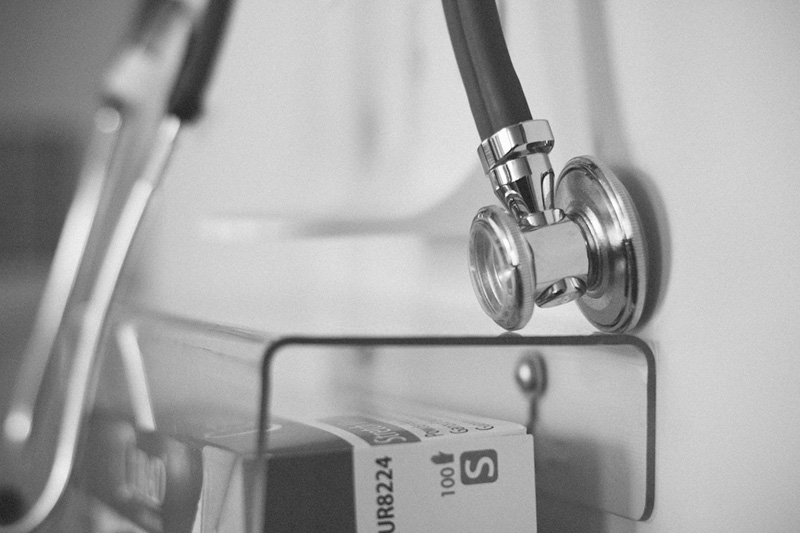 Medical professionals collaborating in a modern office